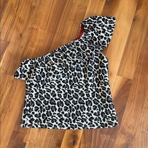 Anthropologie One shoulder ruffle top
